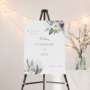 Simply Lavender Floral Wedding Welcome Sign