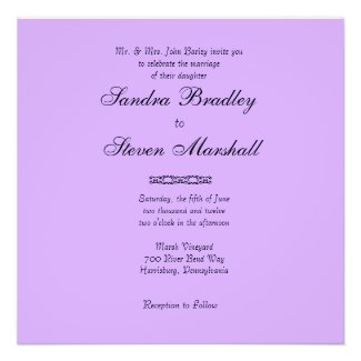 Simply Lavender Wedding Invitation