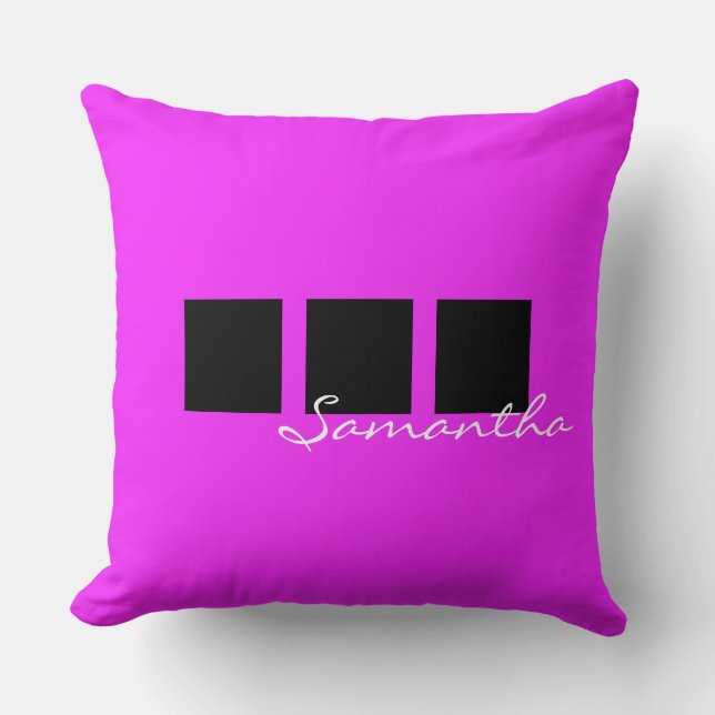 Simply Letter & Icon ART + your colors & ideas Throw Pillow (Front)