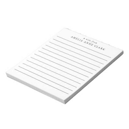 Simply Lined Personalized Notepad 