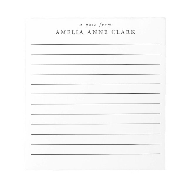 Simply Lined personalized notepad (Front)