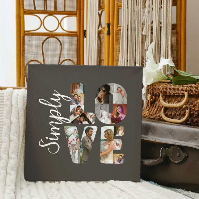 Simply Love 16 Photo Collage Wedding Gift Canvas Print (Creator Uploaded)