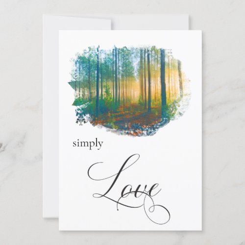 SIMPLY LOVE Forest Woods Rustic Invitation