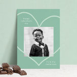 Simply Love Mint Green Heart Photo Valentine's Day Holiday Card<br><div class="desc">Send love to your loved ones with this simple Valentine's Day photo card! The minimalist Valentine's Day card features your square photo framed by a hand-drawn light mint heart on a darker mint green background. Personalize the front of the photo Valentine's Day card by adding a custom greeting and your...</div>
