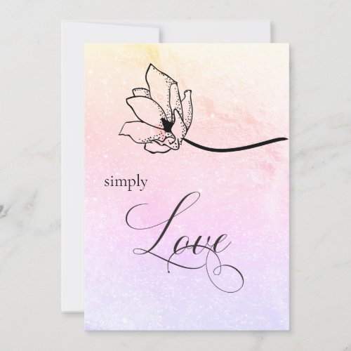 SIMPLY LOVE Pastel Floral Wedding Luna Invitation