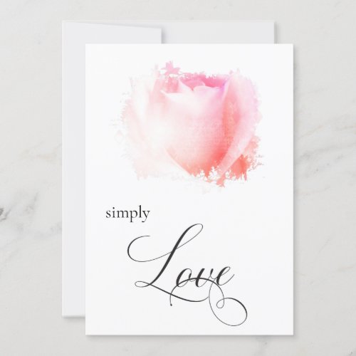 SIMPLY LOVE Pastel Rose Bud Floral Invitation