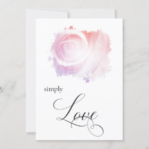 "SIMPLY LOVE Pastel Rose Floral Invitation
