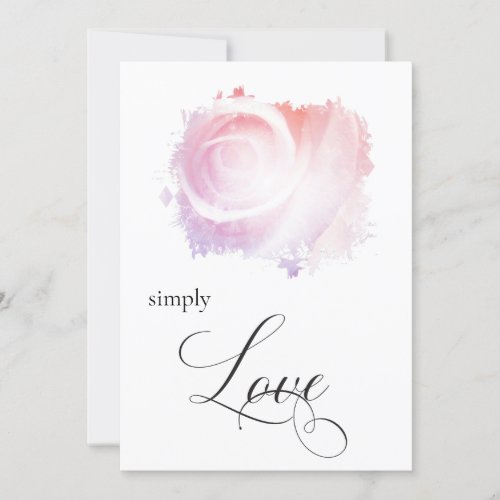 SIMPLY LOVE Pastel Rose Floral Invitation