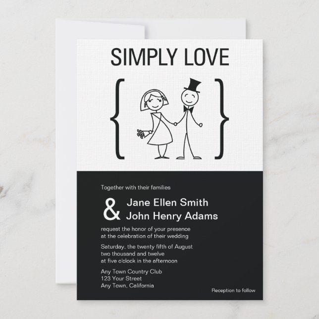 Simply Love Wedding Invitation (Front)