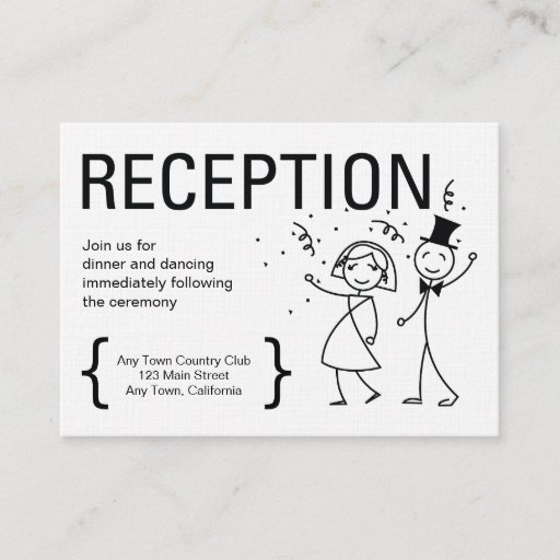 Customizable Simply Love Wedding Reception Card Business Card