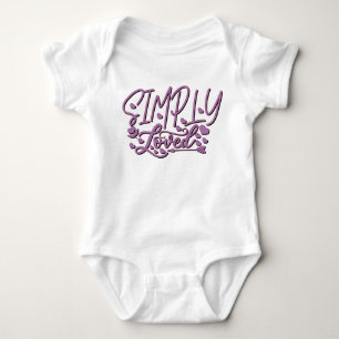 Simply Loved Quote Purple Hearts Arrow Baby Bodysuit