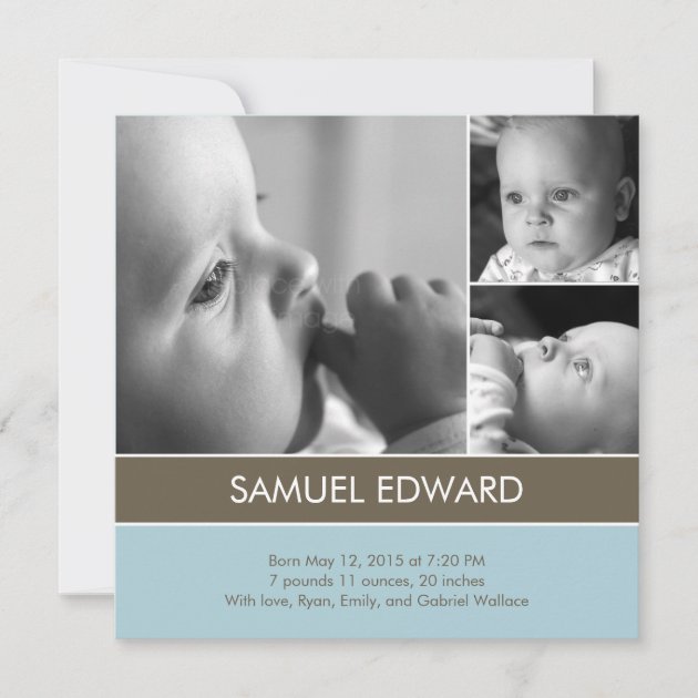 Simply Lovely - 3 Photos Birth Announcement
