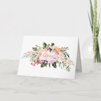 Simply Lovely Personalized Floral Watercolor Card