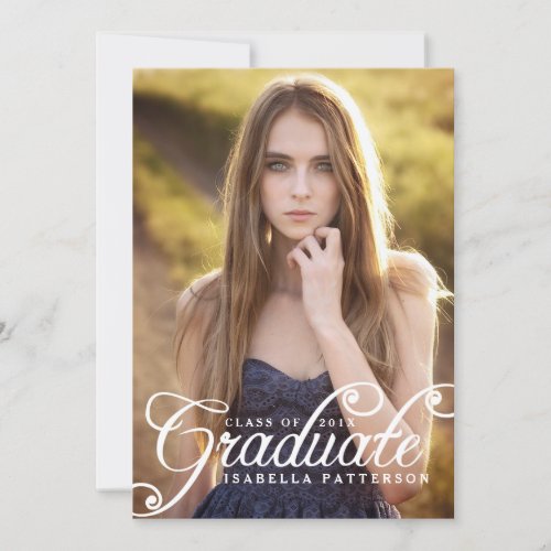Simply Lovely Photo Graduation Party Invitation 5" X 7" Invitation Card