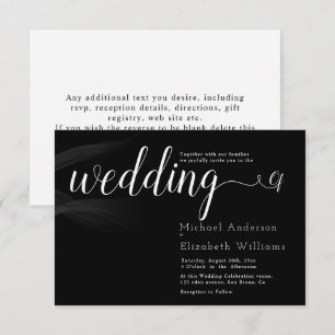 Simply Luxury Black & White Calligraphy wedding I Invitation