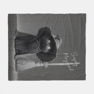 Simply Magical Witch Cat Fleece Blanket
