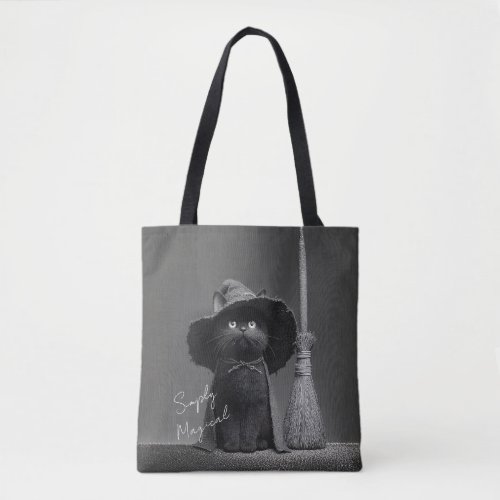 Simply Magical Witch Cat Tote Bag