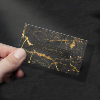 Simply Marble Black And Gold Std Id672 Business Card by arrayforcards at Zazzle