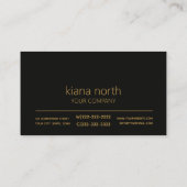 Simply Marble Black and Gold Std ID672 Business Card (Back)