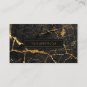 Simply Marble Black and Gold Std ID672 Business Card (Front)