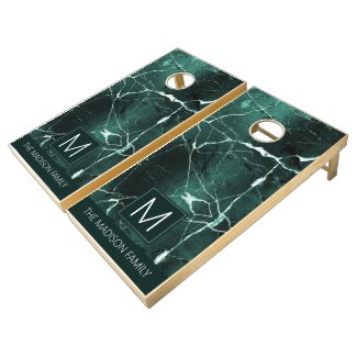 Simply Marble Monogram Green and White ID672