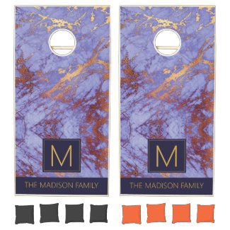 Simply Marble Monogram Purple and Gold ID672