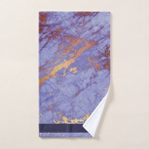 Simply Marble Purple and Gold ID672 Bath Towel Set | Zazzle