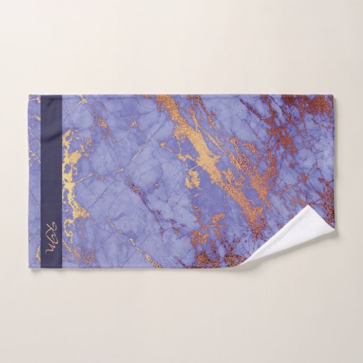 Simply Marble Purple and Gold ID672 Bath Towel Set | Zazzle