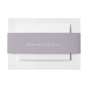 Simply Mauve Grey Last Name Invitation Belly Band