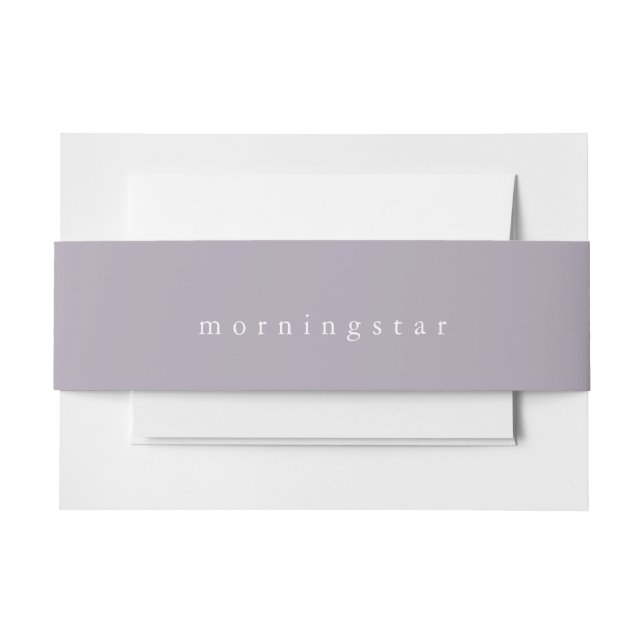 Simply Mauve Grey  Last Name  Invitation Belly Band (Front Example)