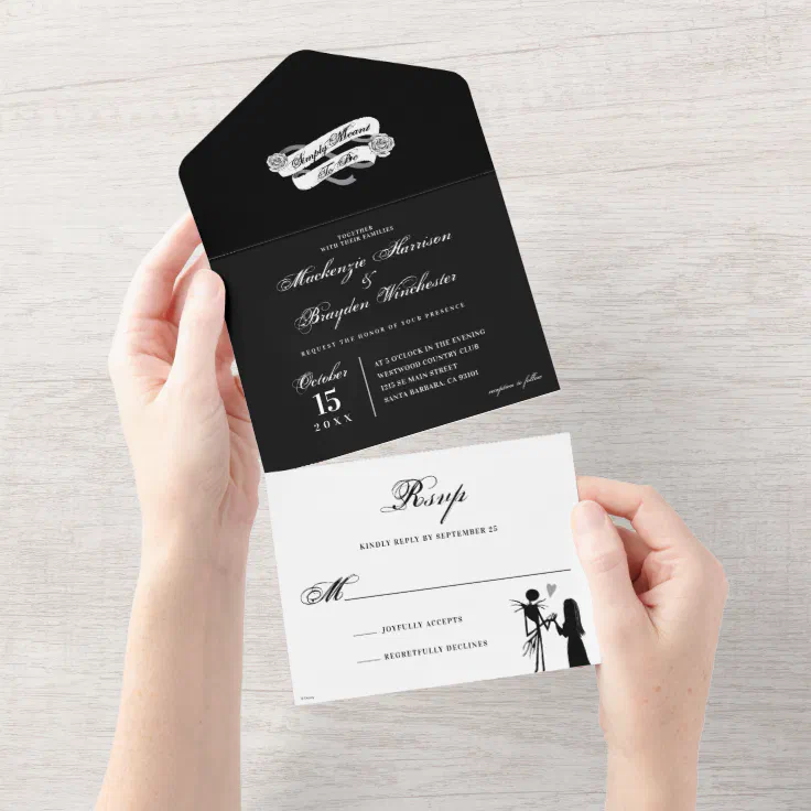 Simply Meant To Be - Wedding All In One Invitation