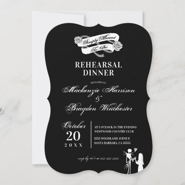 Simply Meant To Be - Wedding Rehearsal Dinner Invitation (Front)