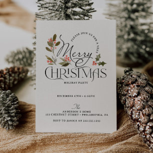 Simply Merry Christmas Holiday Party Invitation