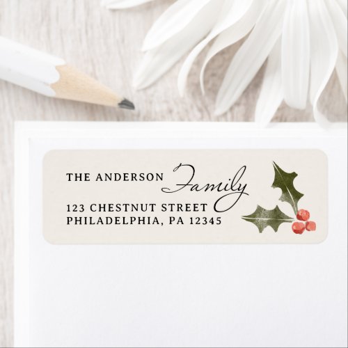 Simply Merry Christmas Return Address Label