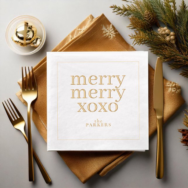 Simply Merry Merry XOXO Christmas ID1009 Foil Napkins (Creator Uploaded)