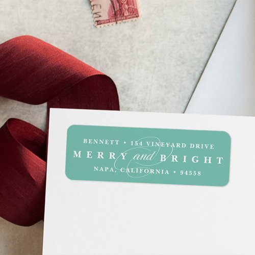 Simply Merry Mint  Holiday Return Address Label