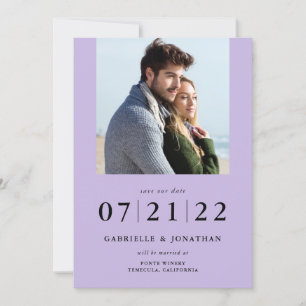 Simply Minimal Lilac 2 Photo Save The Date