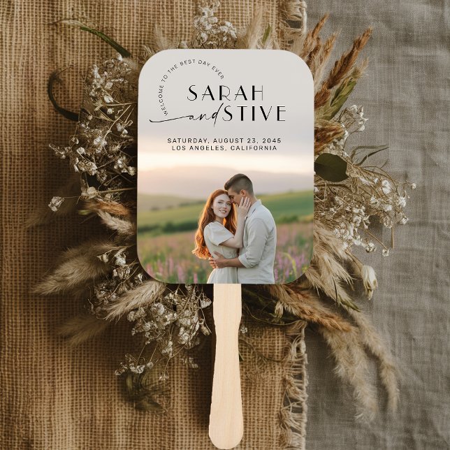 Simply Minimal Photo Wedding Hand Fan (Creator Uploaded)