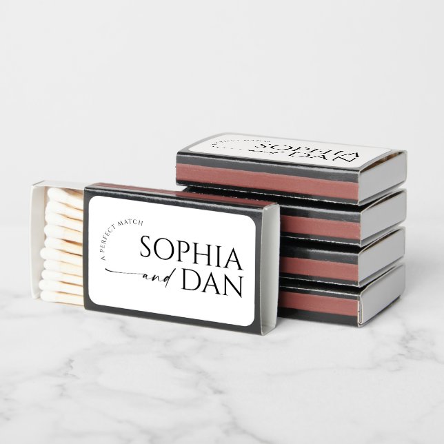 Simply Minimal Wedding Matchboxes (Stacked)