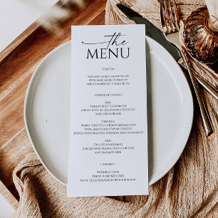 Simply Minimal Wedding Menu