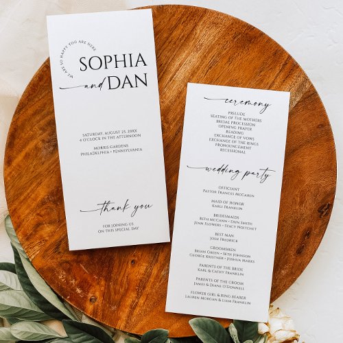 Simply Minimal Wedding Programs