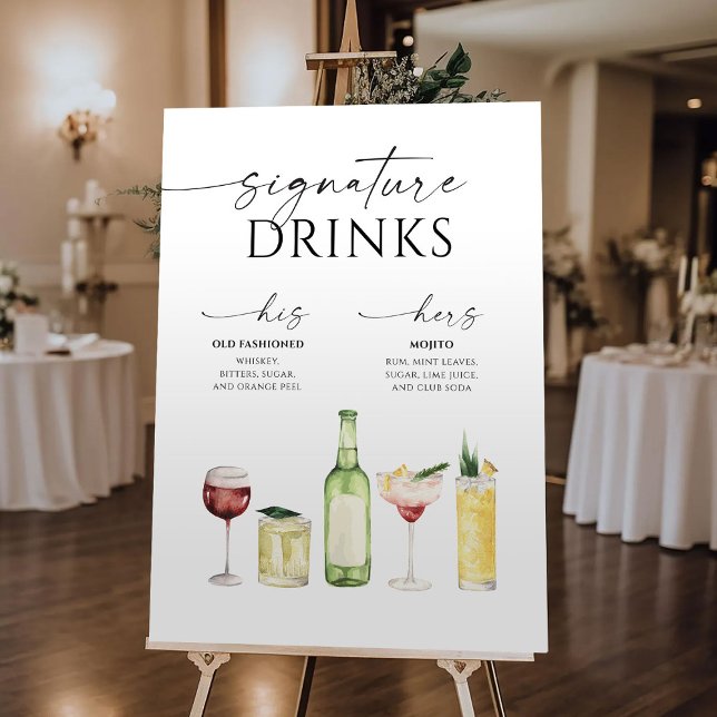 Simply Minimal Wedding Signature Drinks Sign (Creator Uploaded)