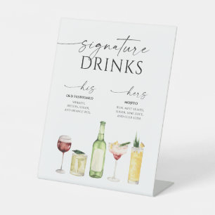 Simply Minimal Wedding Signature Drinks Sign