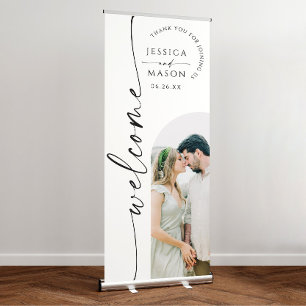 Simply Minimal Wedding Welcome Banner with Stand