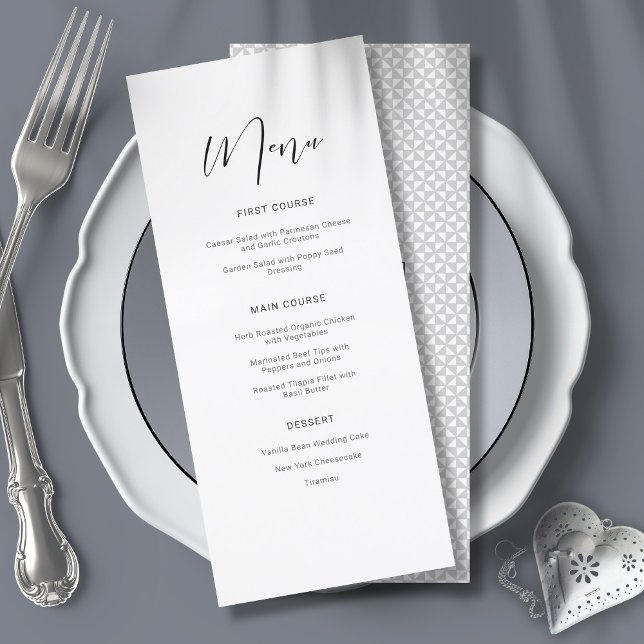 Simply Minimalist Wedding Menu Black ID523 (Creator Uploaded)