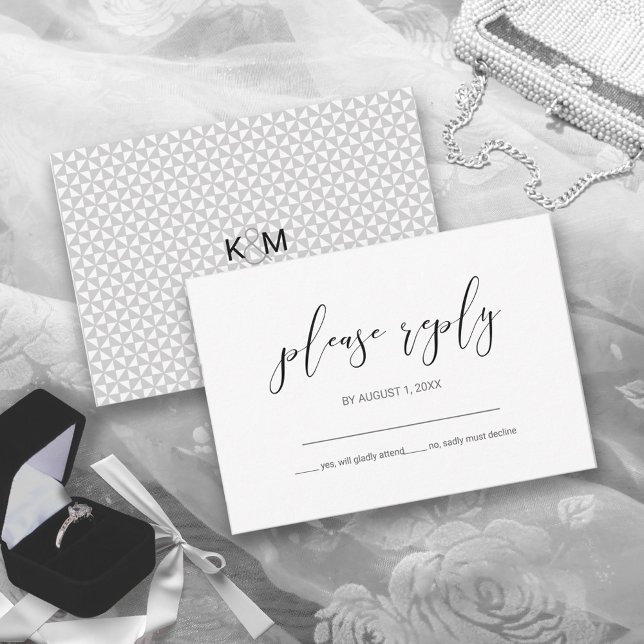 Simply Minimalist Wedding RSVP Black ID523 (Creator Uploaded)