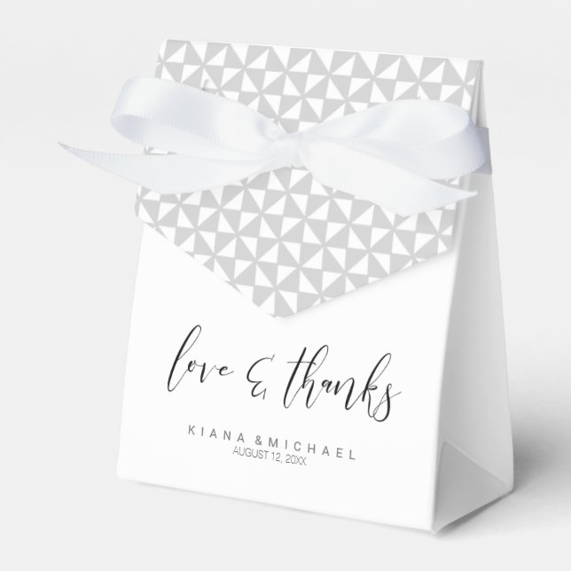 Simply Minimalist Wedding Thanks Black ID523 Favor Boxes (Front Side)