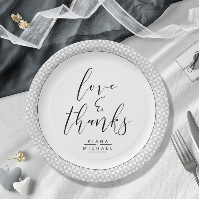 Simply Minimalist Wedding Thanks Black ID523 Paper Plates (Creator Uploaded)