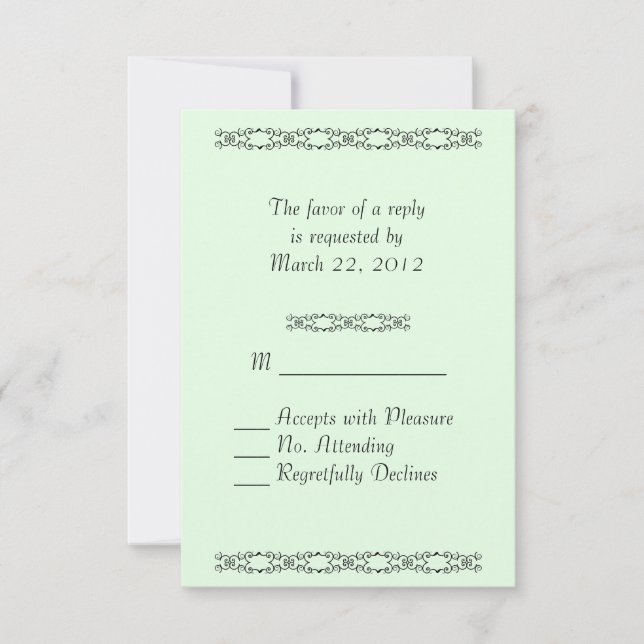 Simply Minty Wedding RSVP Card (Front)