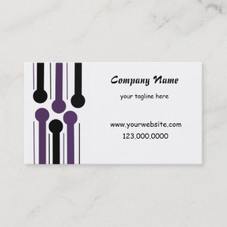 Simply Modern Black and Purple Business Card
